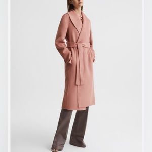 NWT Barneys New York Alpaca & Wool Blend Overcoat in Pink Size Large